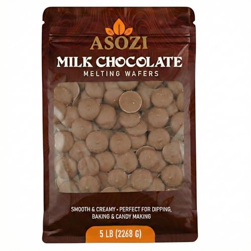 Milk Chocolate Melting Wafers - 5 pounds of Milk Chocolate Cocoa Lite, Perfect for Melting and Dipping, and Dubai Chocolate Bar, Premium Quality Chocolate Wafers for All Your Baking Needs - 80oz