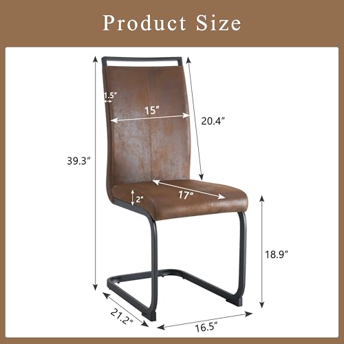 Image of Baysitone Modern Dining Chairs Set of 4, Side Dining Room Chairs, High Back Kitchen Chairs with Suede Fabric Padded Seat for Dining Room,Kitchen, Living Room Brown