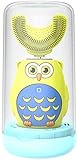 Auto Brush Electric Toothbrush Kids U Shaped with Intelligent Voice, Wireless Rechargeable Ultrasonic Toothbrush with Smart Timer IPX7 Waterproof Whitening Toothbrushes 3 Modes for Children 2-6 Ages