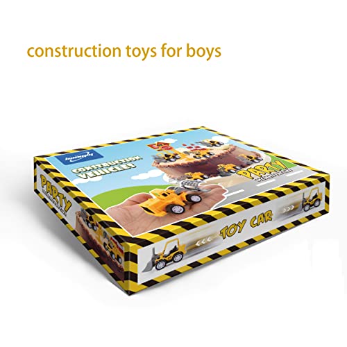 Haomsj 17Pcs Construction Party Favors Birthday Party Supplies Mini Small Construction Toys Trucks Vehicle Cake Decorations Topper Toy Cars Trucks For 2 3 4 5 7 Year Old Boys #TOP6