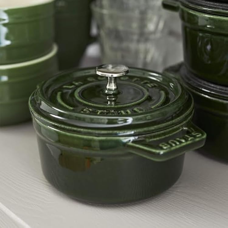 Staub Cast Iron 0.25-qt Mini Round Cocotte - Basil