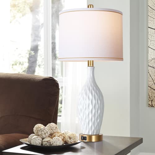 Vpazg Table Lamp Set Of 2, 3-Way Dimmable Touch Control Gold Bedside Lamps With Usb Ports, 27Inch Tall Modern Ceramic Vase Brass Nightstand Lamp For Bedroom Living Room White Linen Shade Bulb Included #TOP5