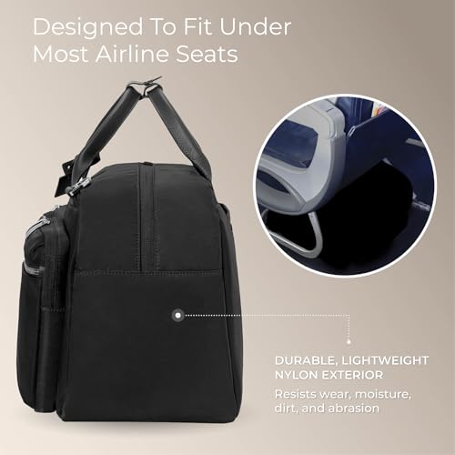 Briggs & Riley Multi-Pocket Cabin Bag - Carry On Luggage for Travel, Softside Bag for Men & Women, Fits in Overhead Bin, Two Slip Pockets, Fits up to 15\" Laptop - Rhapsody Collection, Black - Thumbnail 5