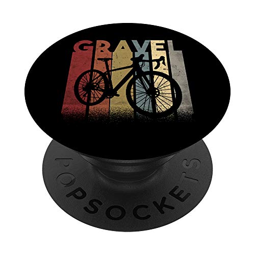Gravelbike Gravel Rennrad Fahrrad Geschenk retro vintage PopSockets PopGrip: Ausziehbarer Sockel und Griff für Handys/Tablets mit Tauschbarem Top