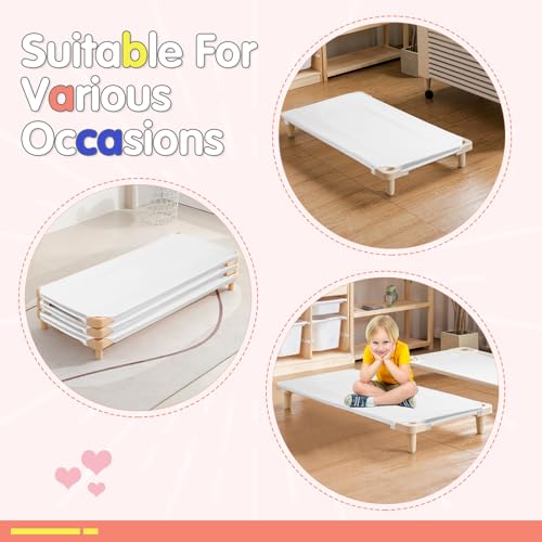 2 Pcs Cot Sheets for Daycare, 23" X 51", White Daycare Cot Sheet with Corner Elastic Loops for Child Boys Girls, Daycare Essentials for Toddler and Preschool, Breathable Microfiber