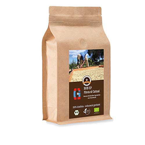 Kaffee Globetrotter - Bio Guatemala SHB EP Finca El Catuai - 500 g Grob Gemahlen - für Stempel-kanne French-Press Kaffeebereiter - Spitzenkaffee - Röstkaffee aus biologischem Anbau Cover