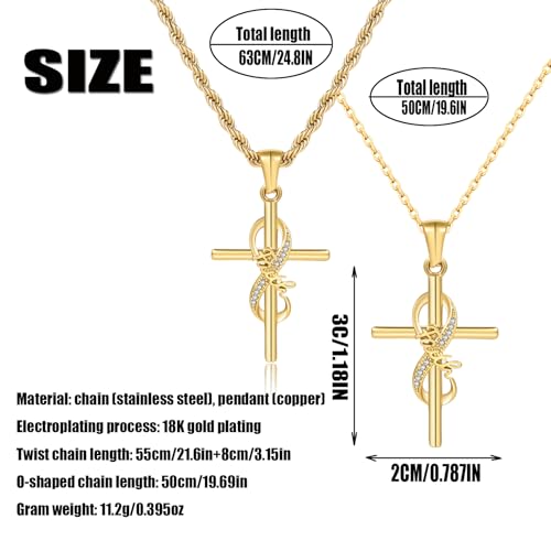 DS Religious Gifts for her Faith Cross Necklace for Women exquisite 18K Gold Inspirational Christian Bible Verse prayer birthday Jewelry stainless steel Necklaces To Sister Mom Daughter4
