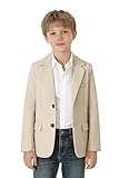 LOLANTA Suit for Boys Dress Coat Boys' Fashion Summer Wedding Outfit (LightKhaki,6)