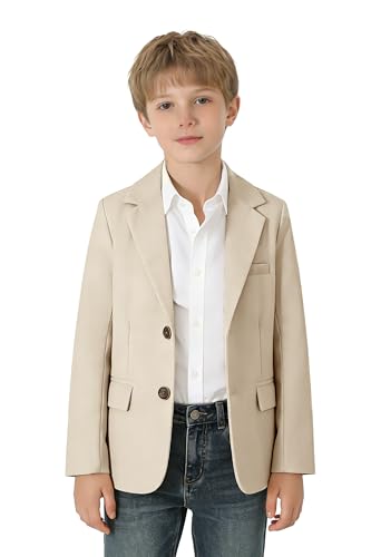 LOLANTA Suit for Boys Dress Coat Boys' Fashion Summer Wedding Outfit (LightKhaki,6)