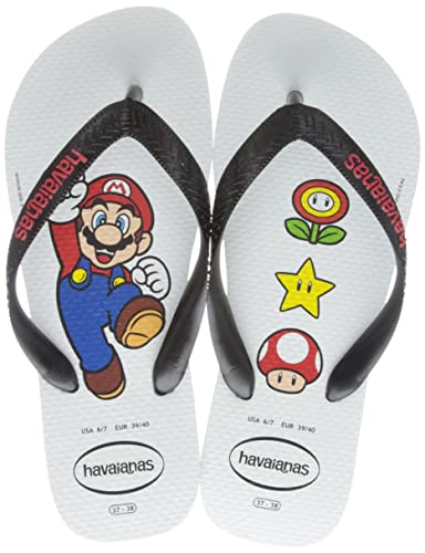 Havaianas Mario Bros, Chanclas, para Unisex bebé, Blanco Negro, 23/24 EU