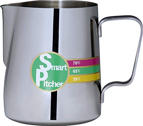 Smart Pitcher Espresso Coffee Milk Frothing Pitcher With Built-In Thermometer, Stainless Steel (32 Oz) #TOP6