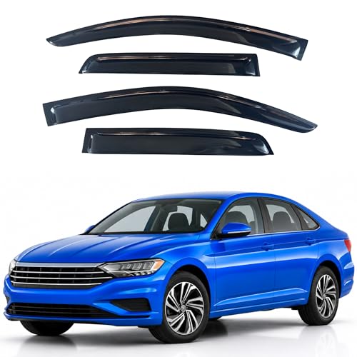 Image of IG Window Visors Fit for 2019-2026 Volkswagen Jetta, Out-Channel Rain Guards Vent Wind Deflectors 4PC, Car Accessories for 19-26 VW Jetta