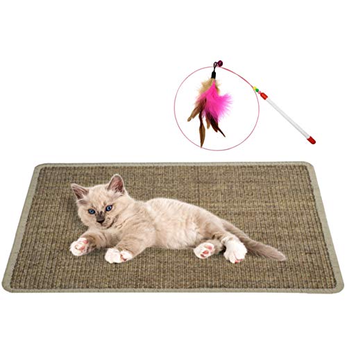 Zooli Natural Sisal Cat Scratch Mat (23.5” x 16”) | Large, Durable Sisal