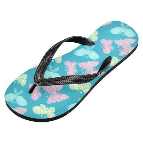 Burbuja Butterflies in Pastel Flip Flops for Women Men, Soft Thong Sandals Rubber Slippers for Pool Beach Essentials2