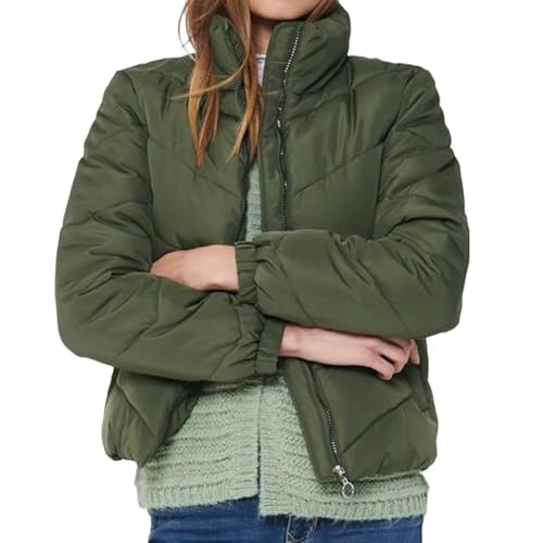 JDY Damen Kurze Puffer Jacke | Warme Stepp Winter Jacket ohne Kapuze |...