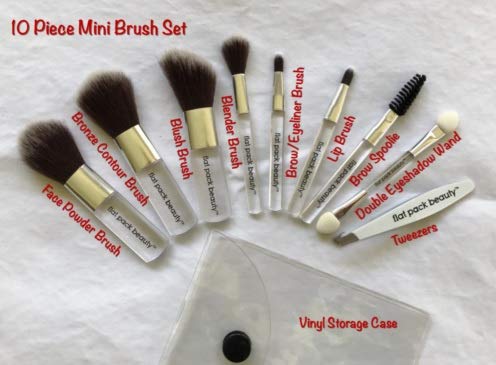 Miniatura 2 de Juego de pinceles de bolsillo mini - Compacto y portátil para retoques - Juego de pinceles para sombra de ojos Pintura y limpieza Cerdas duraderas