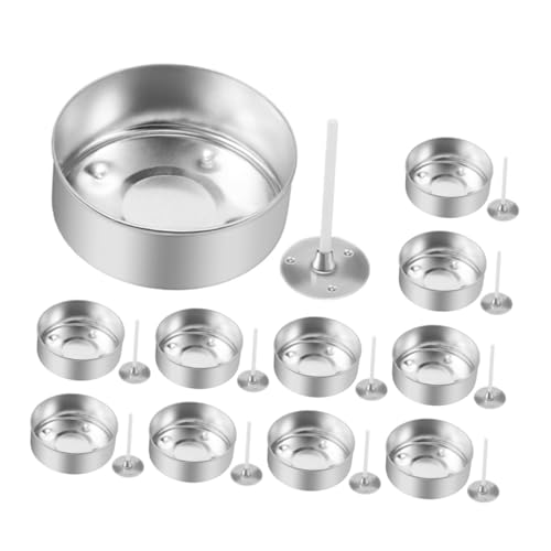Housoutil 1Set Candle Making Kit of Aluminum Candle Cups Wicks Sturdy Wick Holders for Tealight Candles for Crafting Decoration Homes Hotels and Restaurants