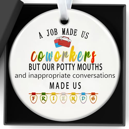 Christmas Ornaments Appreciation Gifts for Coworkers Funny Christmas Birthday Friendship Thank You Gifts for Work Bestie Friends Men Women Coworkers Colleagues Ornaments Xmas Tree Decorations 2025