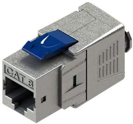 Cat 8 RJ45 FTP Termination Tool Free Keystone Metal Jack 22AWG-24AWG for 2000Mhz 40G S/FTP Shielded LAN (6 Pack)