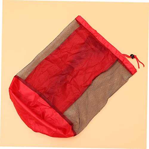 1pc Large Capacity Mesh Beach Bag for Portable Storage for Snacks and Books Shoulder Strap for Beach Outings Red4