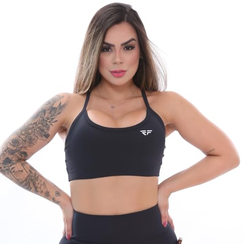 Top Fitness Com Bojo Corrida Academia Treino ElementFit (BR, Alfa, M, Regular, Preto)