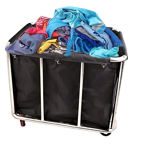 Panier à linge avec roulettes et sac en toile grande capacité