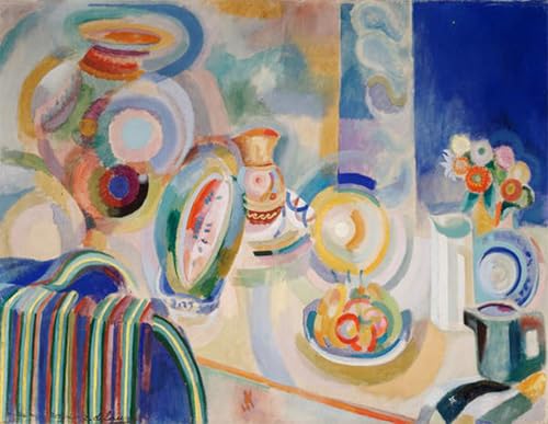 Tableau de Robert Delaunay nature morte pour habiller un grand mur blanc de chambre