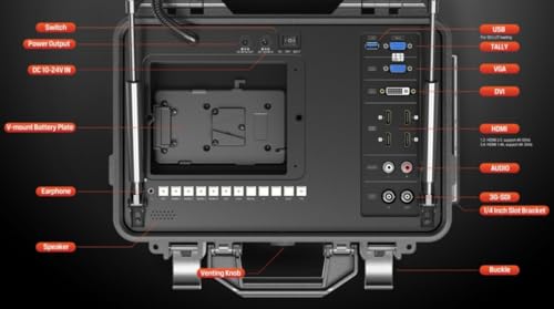 Image of AVMATRIX PM1250 12.5 inch 4K Portable Suitcase Director Monitor, 4K (3840x2160) Ultra-HD Native Resolution, 1000:1 High Contrast, 400cd /m2 Brightness, 176 Ultra High Viewing Angle