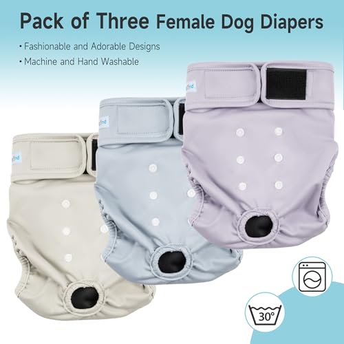 Image of Paw Legend Washable Reusable Female Dog Period Diapers for Heat Doggie Puppy Diapers for Female Dogs (3 Pack, X-Small)