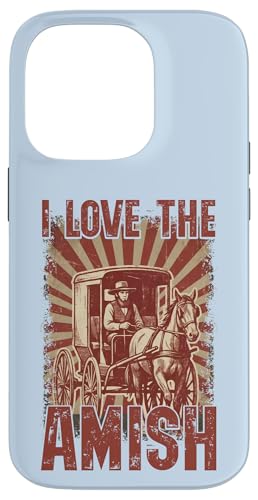 I Love The Amish Horse Buggy Driver �r���e�[�W�X�^�C�� �X�}�z�P�[�X iPhone 14 Pro �p