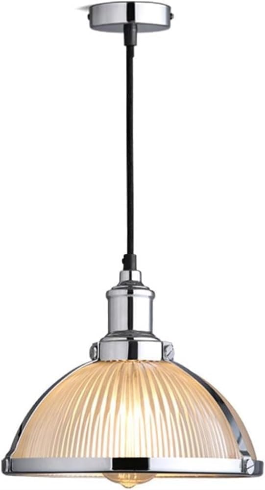 Granestner Glass Pendant Lamp Lampshade E27 Chandelier Flush Mount Ceiling Hanging Light, Restaurant, Balcony, Bar Lighting(Color:Silver)