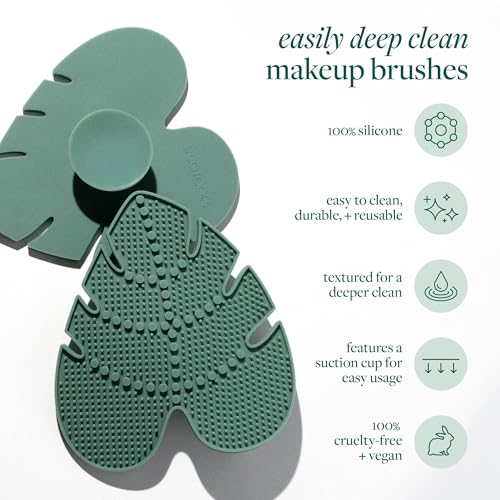 EcoTools Pincel de maquiagem + conjunto de xampu de limpeza profunda, tapete de limpeza de pincéis e