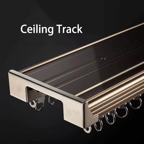 Rail double rideaux blanc design épuré en aluminium durable - 3