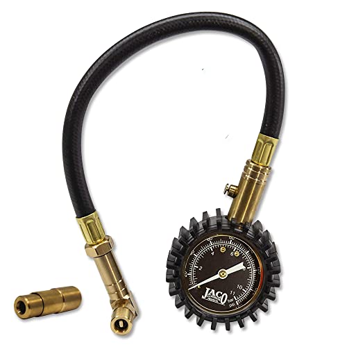 JACO Superior Products BikePro Bike Tire Pressure Gauge - 160 PSI (Road Bike & BMX Series) | Presta + Schrader Air Chucks