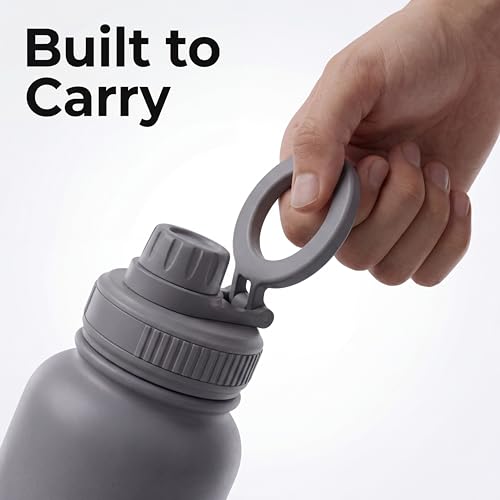 Image of HYV MagFlex Insulated Water Bottle 1 Litre | Tripod with Magnetic Lid | Stainless Steel Sipper Bottle for Adults & Kids | Hot & Cold Flask for Gym, Office, Travel | Leakproof | Electric Pink