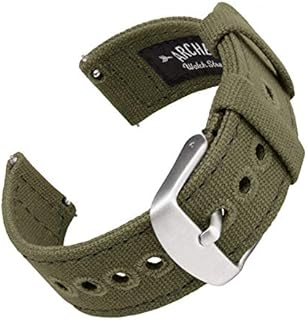 Archer Watch Straps - Canvas Quick Release Ersatzarmbänder - Uhrenarmband mit Schnellverschluss (Blasses Olivgrün, 22mm)