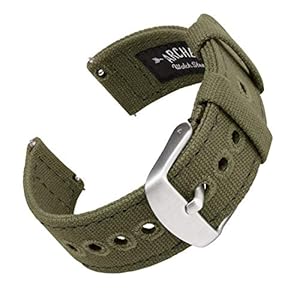 Archer Watch Straps – Canvas Quick Release Watch Bands (Faded Olive, 20mm)