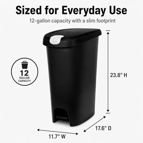 Caneca de basura de cocina 12 gal con tapa y pedal miniatura 6