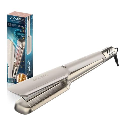 Cecotec Piastra Asciugacapelli Air Lisse Champagne. Motore Brushless 600W, da Bagnati a Asciutti, Temp. Máx 230ºC, Ionica e Air&Care, Filtro Estraibile, Schermo, Blocco Piastre, Protegge i Capelli