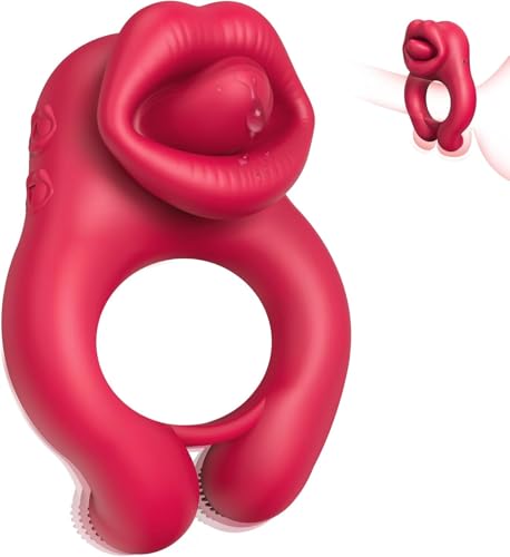 Zunge Penisring Vibrator mit Klitoris StimulatorErotik Cockring Sexspielzeug für Paare Extrem Sex mit 10 Vibration Penisringe Sex Toys für Männer Frauen&Paare zur Penis Vergrößerung Zeit Verlängern