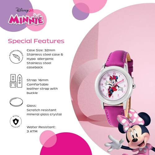 Disney Minnie Mouse Kids' Stainless Steel Time Teacher Analog Quartz Strap Watch4