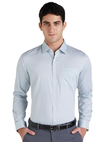 Image of Van Heusen Formal Printed Shirt for Men| Premium Cotton| Full Sleeves| Slim Fit |Breathable Fabric