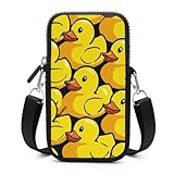 Fashion Minimalist Phone Holder Bag Crossbody Phone Bag With Adjustable Strap Cute Yellow Rubber Duck