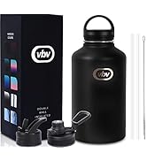 Amazon.com: vbv Insulated Water Bottle,1800ml(64 Oz) - 3 Lids