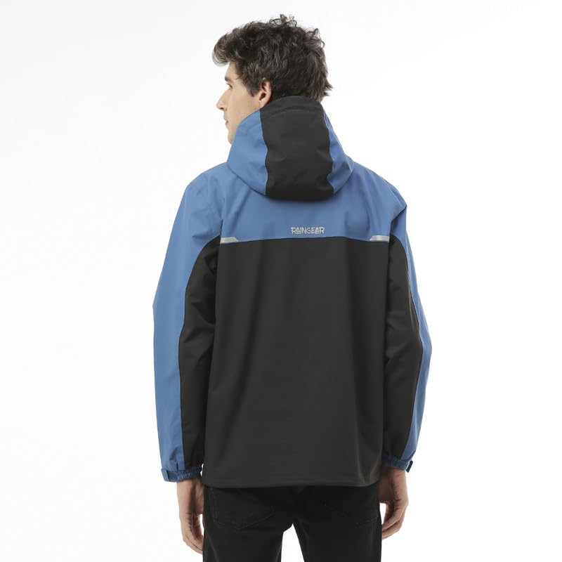 Image of Zeel Raingear Stylish Rain Jacket for Men Waterproof for Bike Riders with Adjustable Hood along with inner pockets,Waterproof Rainwear with Lightweight Polyester Jacket, ZRS013