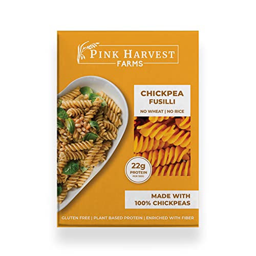 Image of Pink Harvest Farms Chickpea Pasta | No Rice - No Maida | Vegan | Gluten Free | High Protein | (Chickpea Fusilli Pasta, 200 g (Pack of 1))