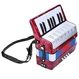 Fisarmonica in Celluloide per Pianoforte a 17 Tasti 8 Bassi, Fisarmonica per Principianti Fisarmonica per Adulti, Fisarmonica a Fisarmonica Portatile in 4 Colori con Stra