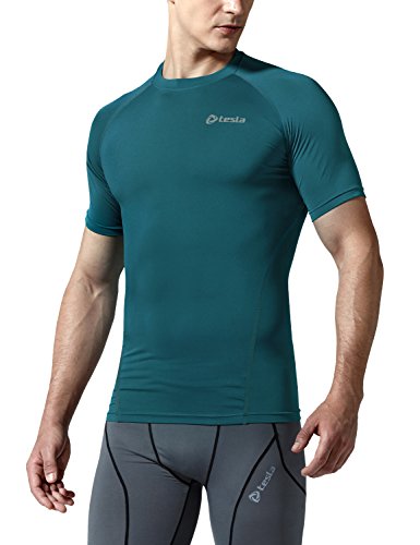 TSLA Men's UPF 50+ Quick Dry Short Sleeve Compression Shirts, Athletic Workout Shirt, Water Sports Rash Guard, BLM Edition Guard Forest Green, XX-Large