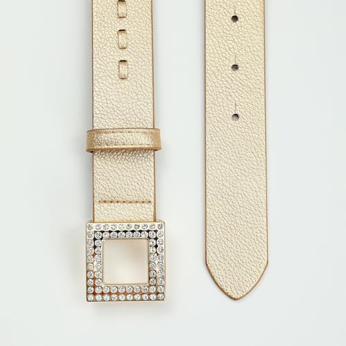 Leather Belt for Women Fashion Belt Casual Women Belts With Rhinestone Buckle Faux Leather Waist Belt3