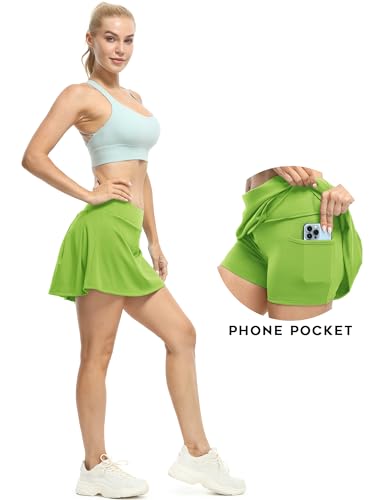 Image of icyzone Athletic Tennis Skirts for Women with Pockets Shorts, Workout Running Golf Skorts
